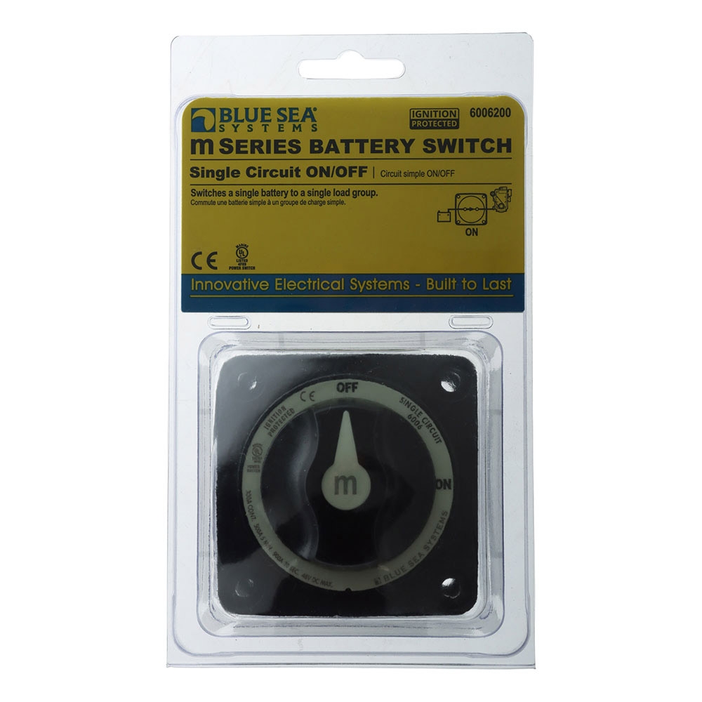 Blue Sea M-Series Battery Switch with Knob On/Off Black