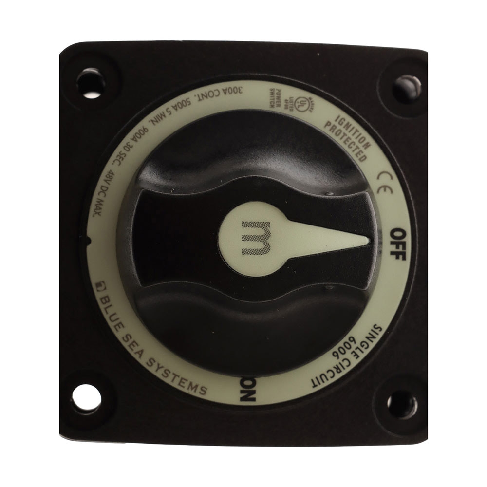 Blue Sea M-Series Battery Switch with Knob On/Off Black