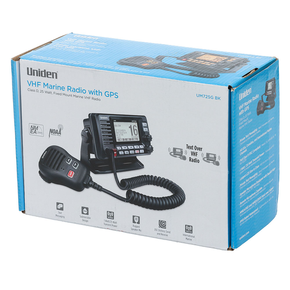 Uniden UNIUM725GBK Fixed Mount VHF Marine Radio Black