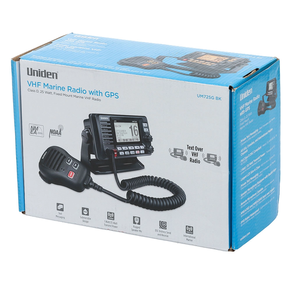 Uniden UNIUM725GBK Fixed Mount VHF Marine Radio Black Uniden UNIUM725GBK Fixed Mount VHF Marine Radio Black