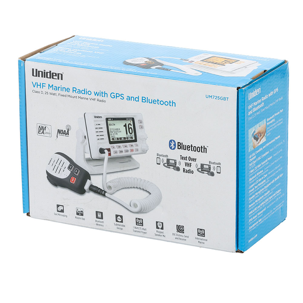 Uniden UM725GBT Fixed Mount VHF Marine Radio White