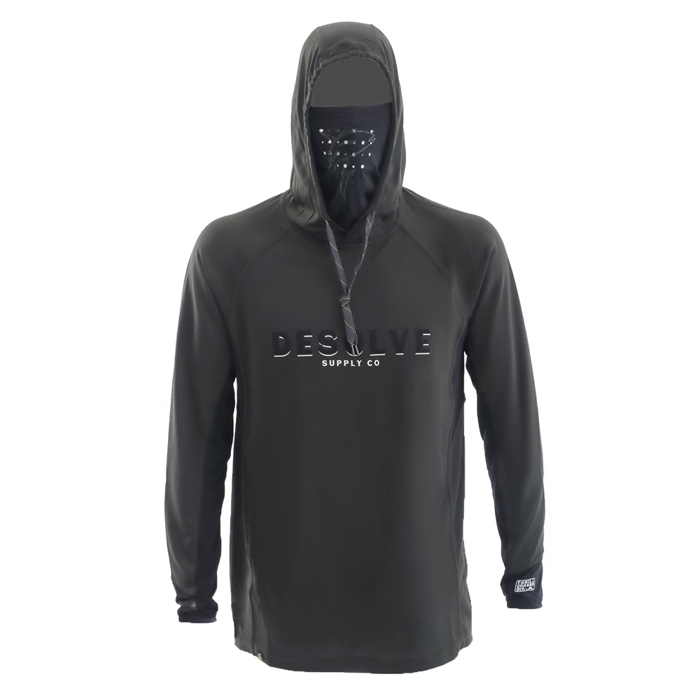 Desolve UPF30 Fish Face Hoodie Green Black S