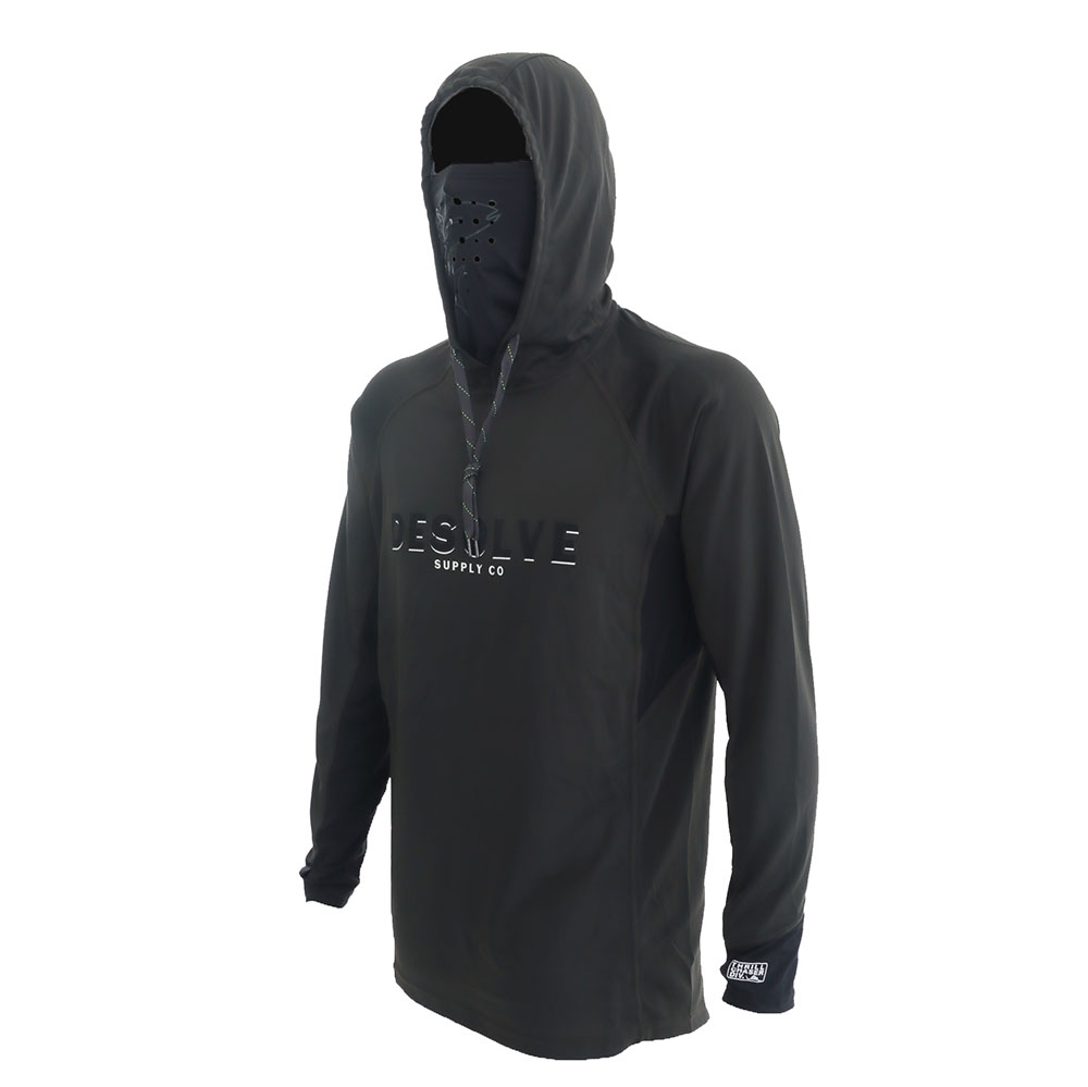 Desolve UPF30 Fish Face Hoodie Green Black S