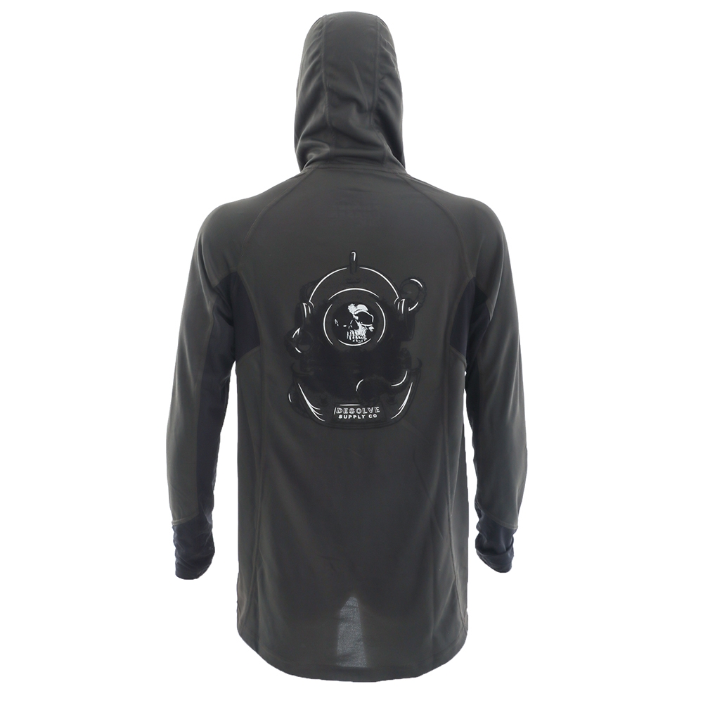 Desolve UPF30 Fish Face Hoodie Green Black S