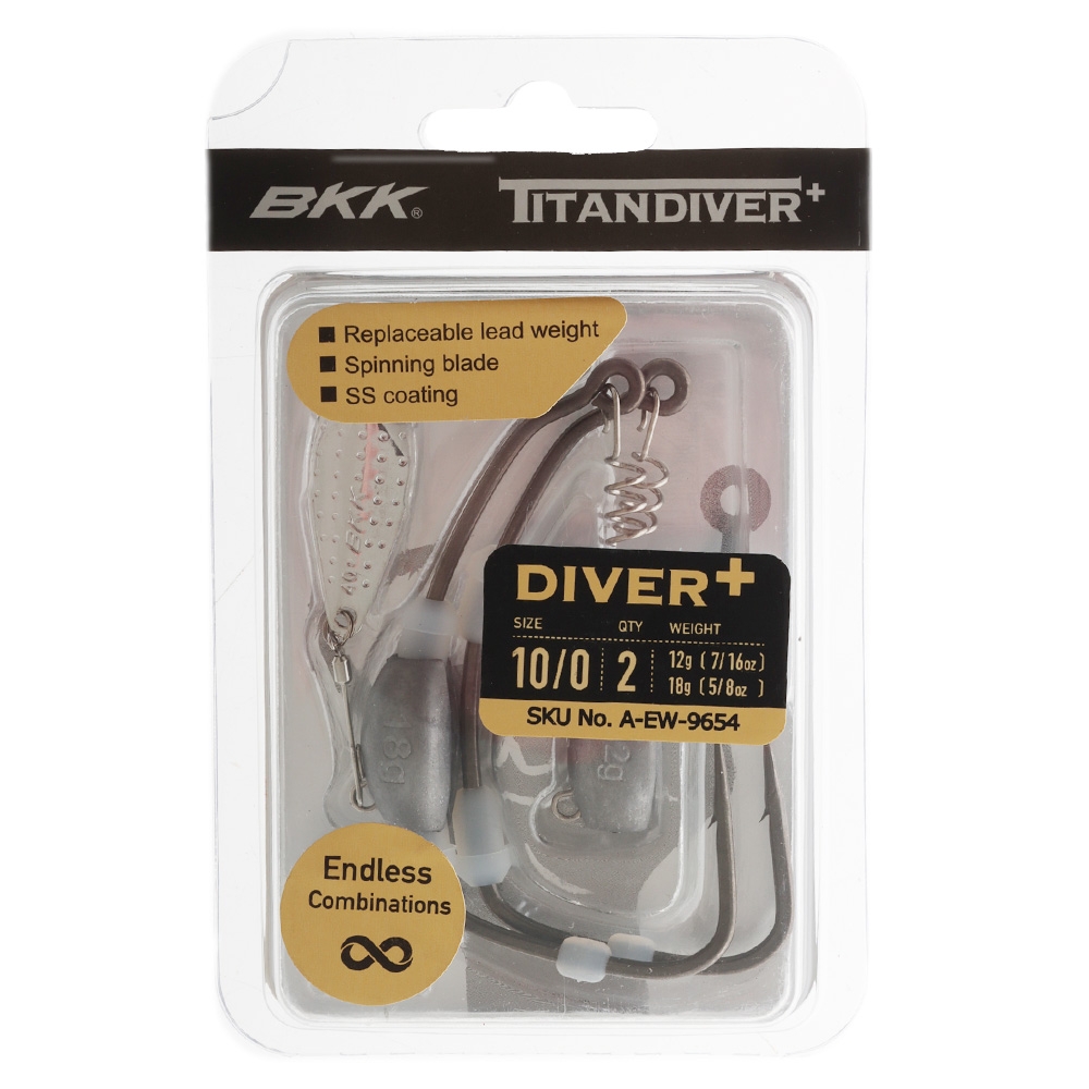 BKK Titan Diver Plus Worm Hooks 10/0 Qty 2