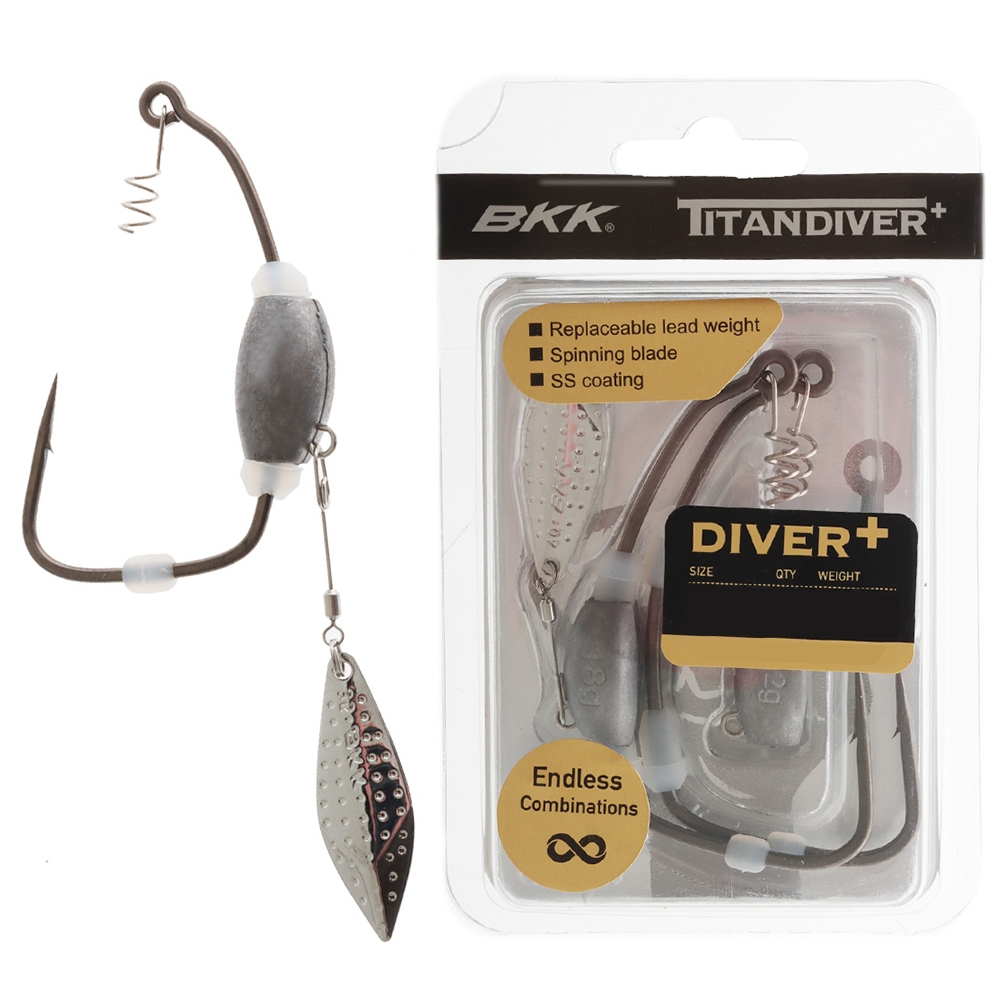 BKK Titan Diver Plus Worm Hooks 8/0 Qty 2