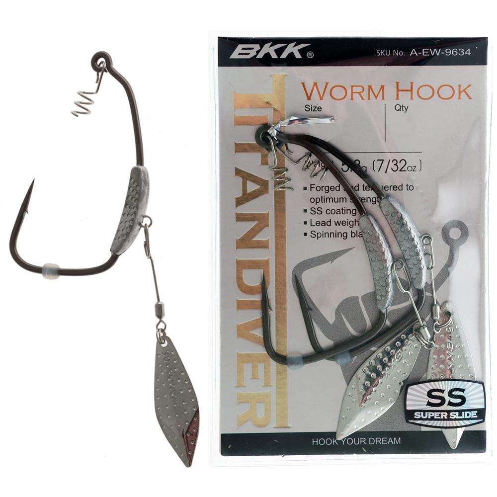 BKK Titan Diver Worm Hooks 5/0 Qty 2