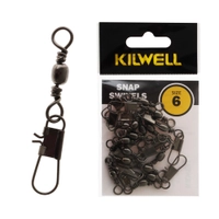 Kilwell Snap Swivels Black Size 6 15-20kg Qty 16 Thumbnail Kilwell Snap Swivels Black Size 6 15-20kg Qty 16
