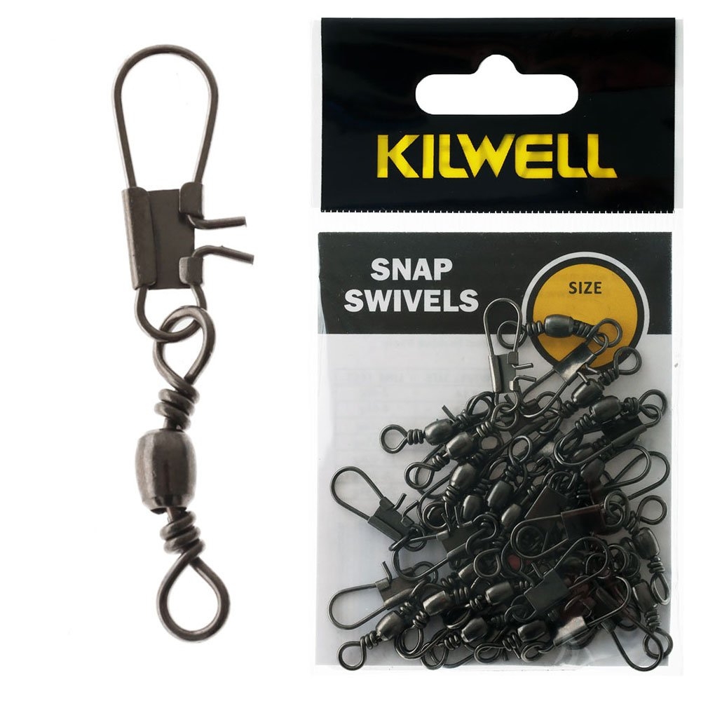 Kilwell Snap Swivels Black Size 8 10-15kg Qty 26