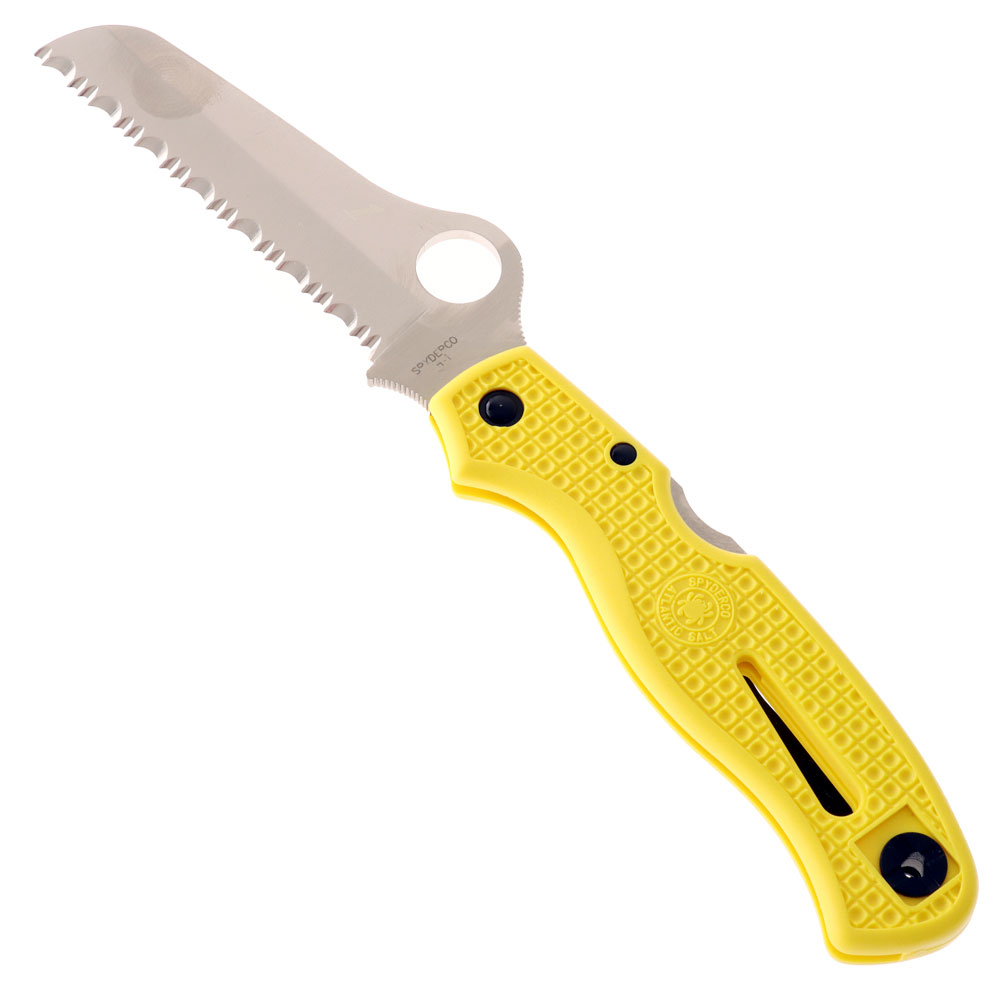 Spyderco Atlantic Salt Serrated Pocket Knife Yellow 9.4cm