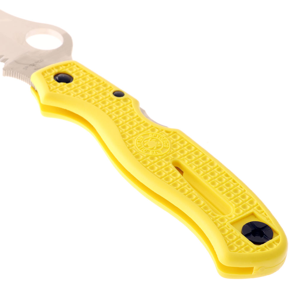 Spyderco Atlantic Salt Serrated Pocket Knife Yellow 9.4cm