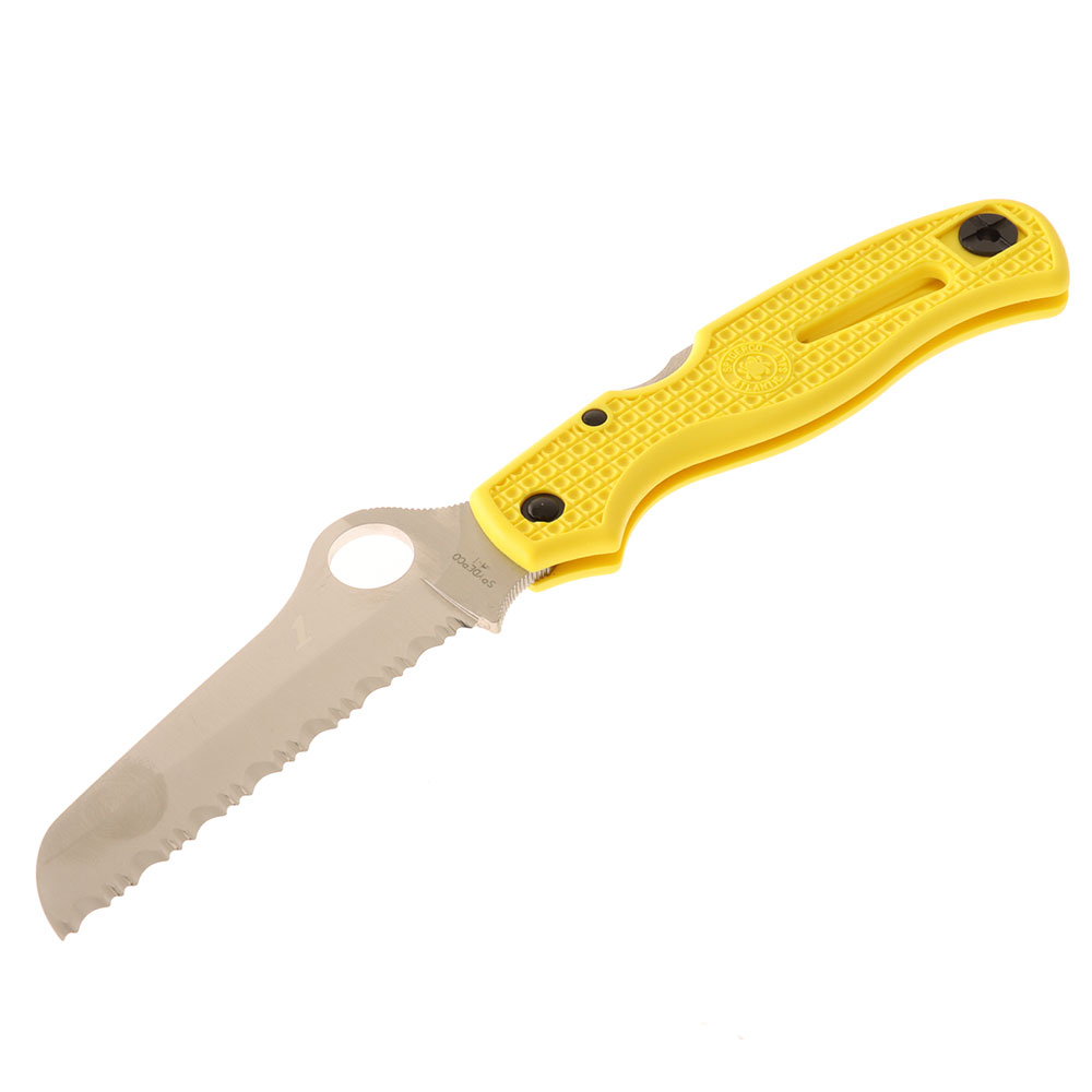 Spyderco Atlantic Salt Serrated Pocket Knife Yellow 9.4cm