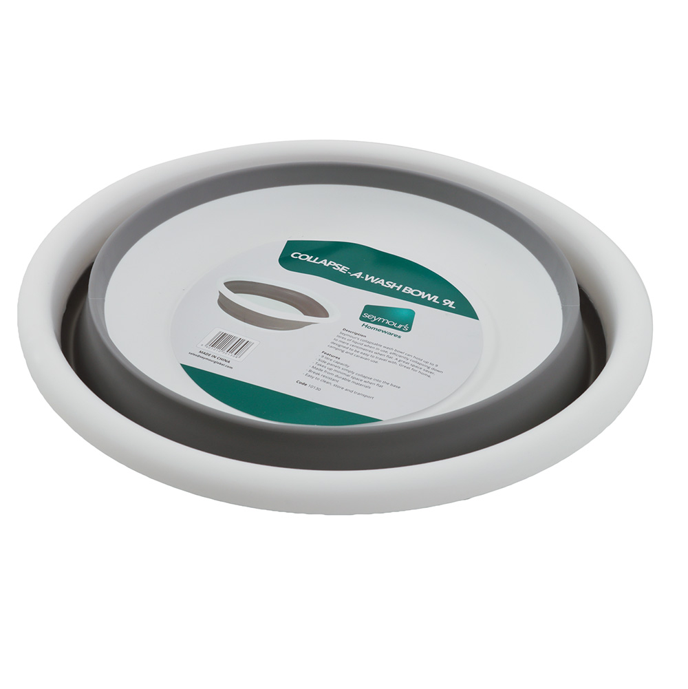 Seymours Collapsible Wash Basin 9L Round Grey