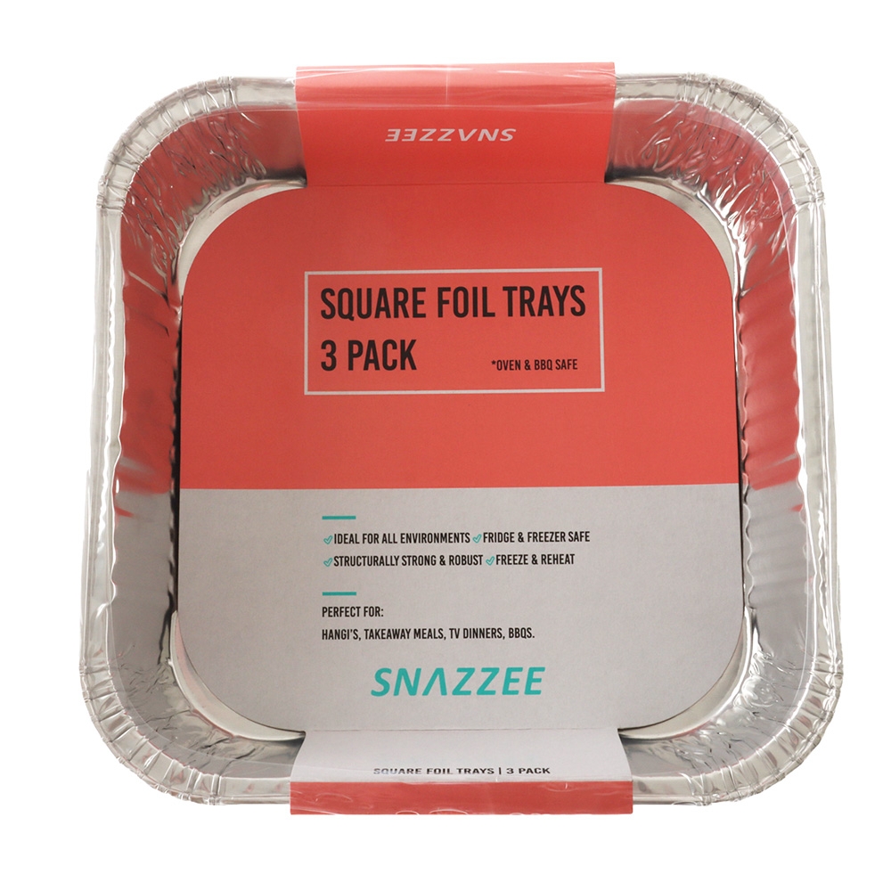 Heavy Duty Square Aluminium Foil Roasting Tray 3-Pack