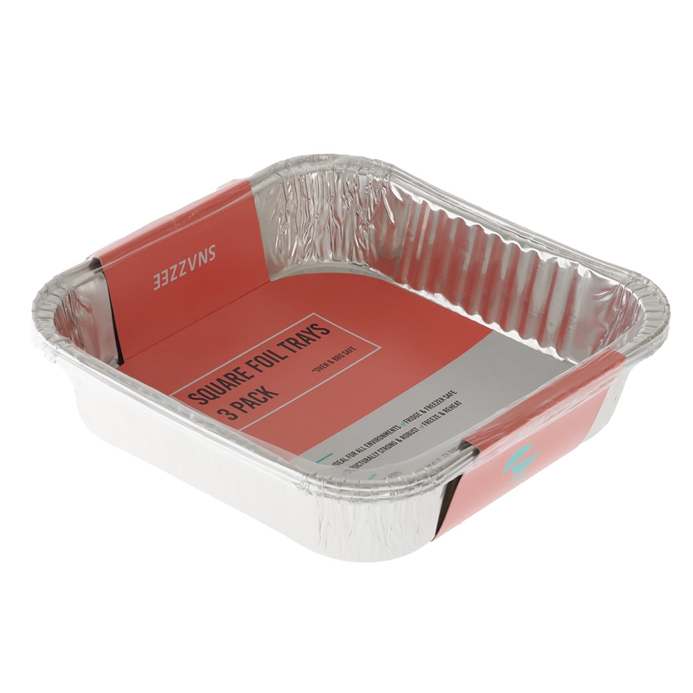 Heavy Duty Square Aluminium Foil Roasting Tray 3-Pack
