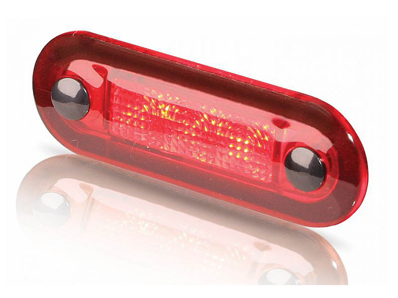 Hella Marine 0.5w LED Courtesy Lamp Wide Rim Rectangular with Red Lens 12V Red