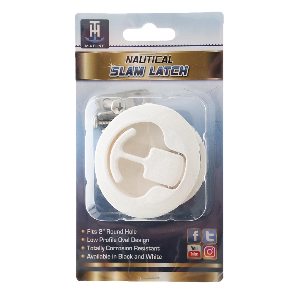 Nautical Flush Slam Latch 2in White Nautical Flush Slam Latch 2in White