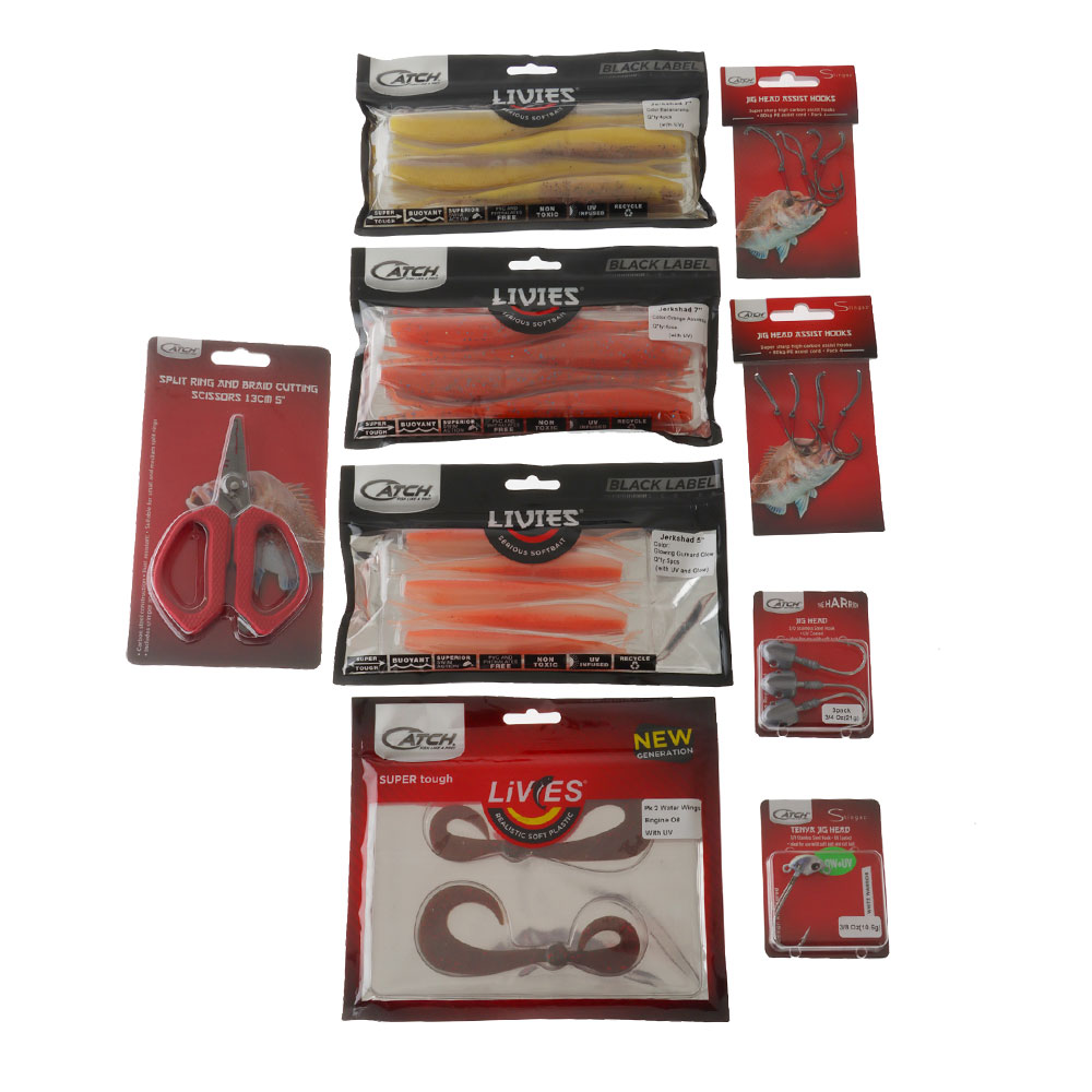 Catch Livies Softbait 10-Piece Value Pack with Tackle Box