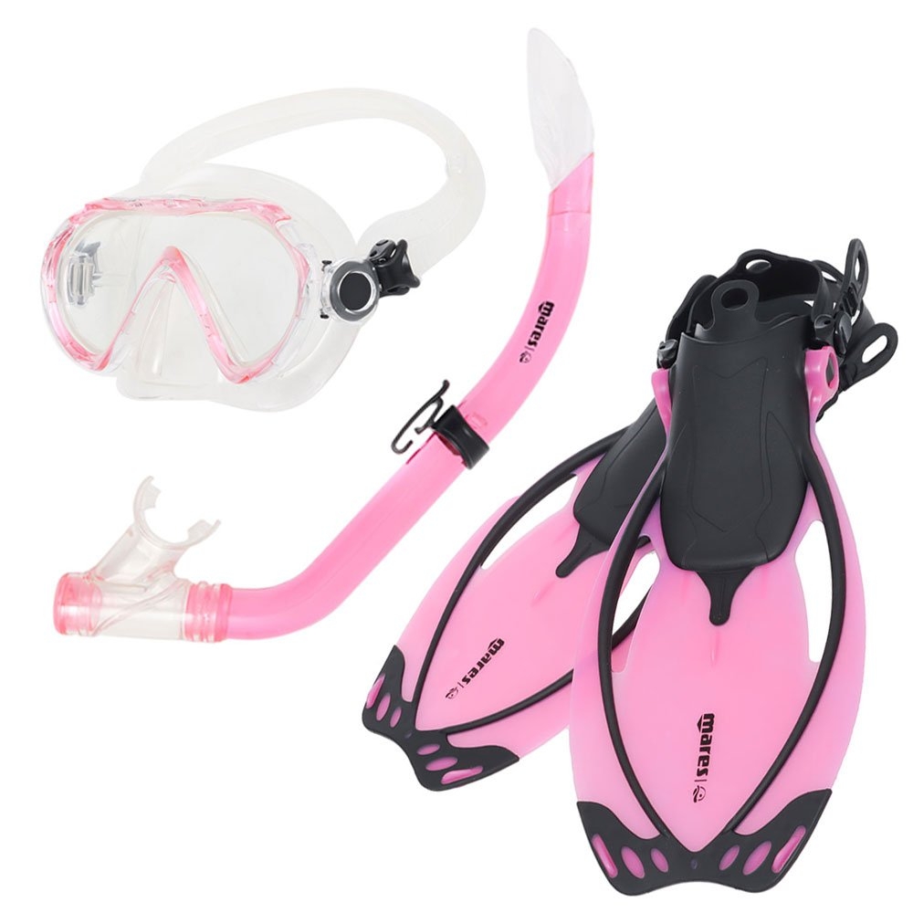 Mares Seahorse Allegra Kids Snorkel and Fins Set Pink L/XL