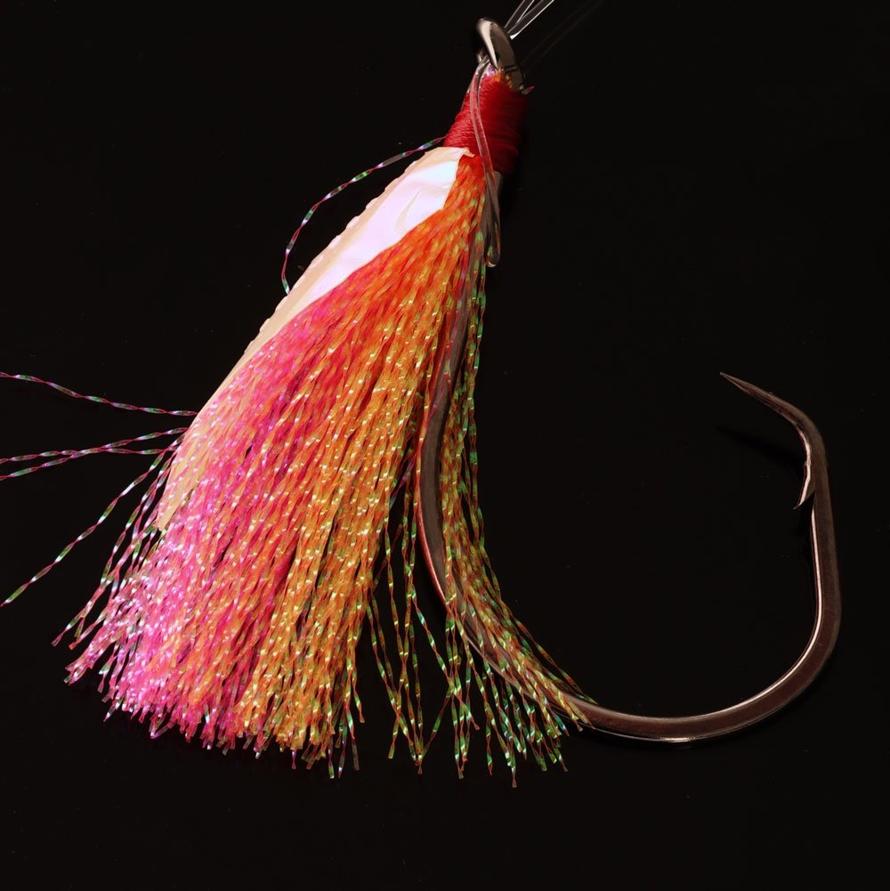 SnapperTackle XOS Snapper Flasher Rig 10/0 Orange/Pink