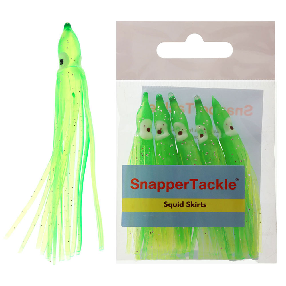 SnapperTackle Squid Skirts 6cm Qty 5 Green