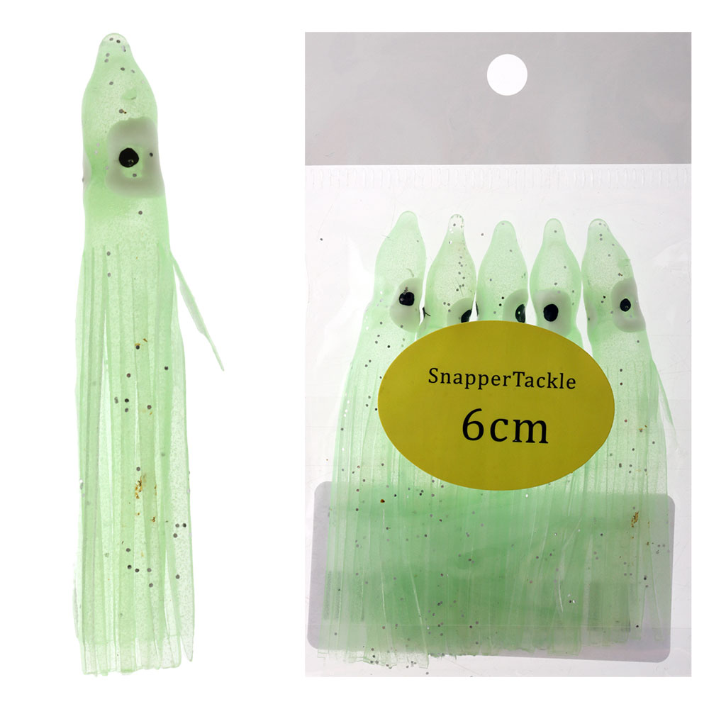 SnapperTackle Squid Skirts 6cm Qty 5 Lumo