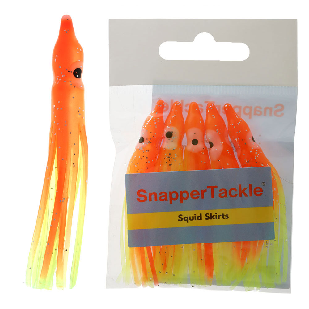 SnapperTackle Squid Skirts 6cm Qty 5 Orange