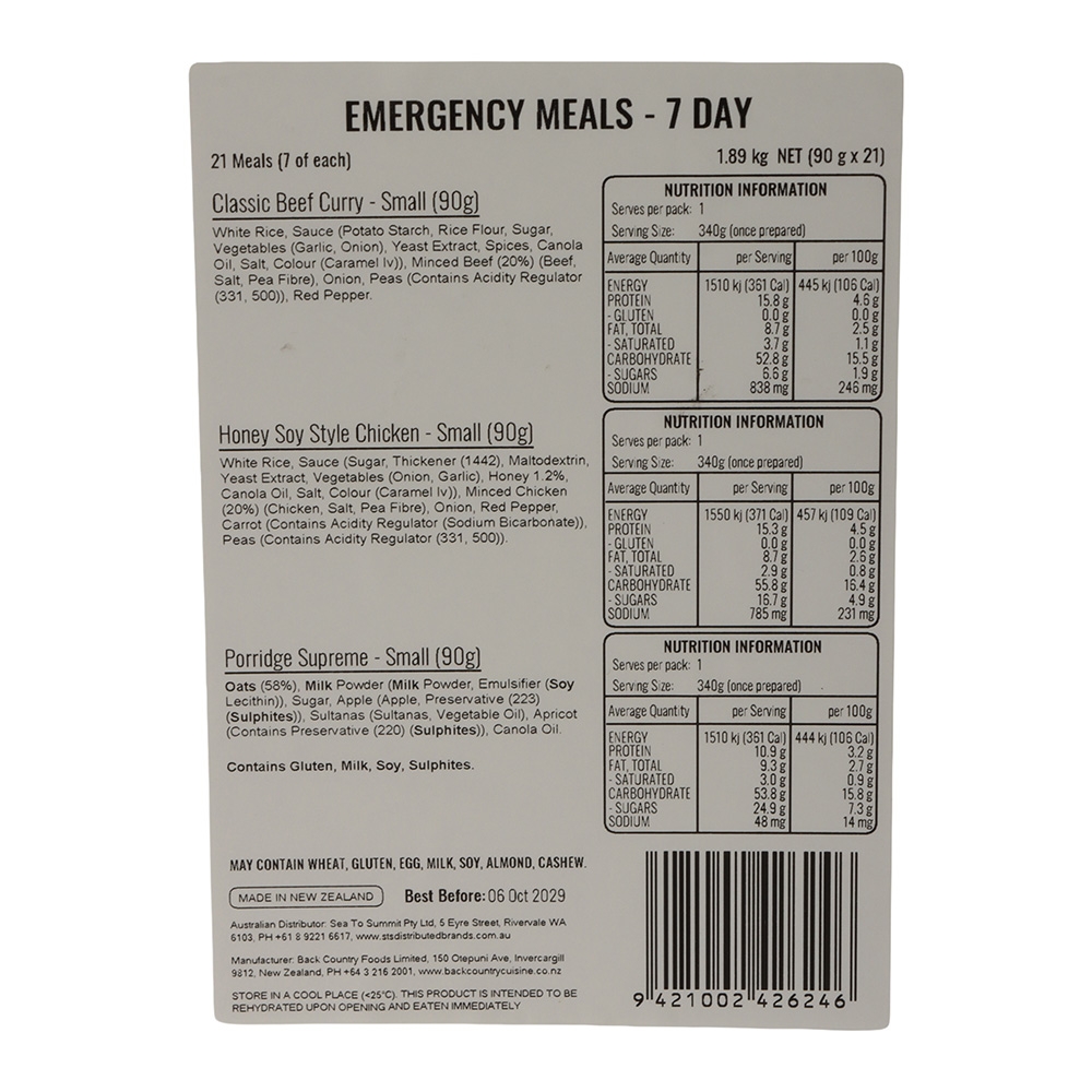 Back Country Cuisine 7 Day Emergency Meal Bucket