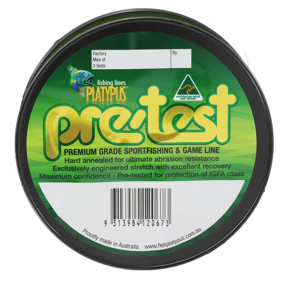 Platypus Pre-Test IGFA Monofilament Line Hi-Vis Yellow