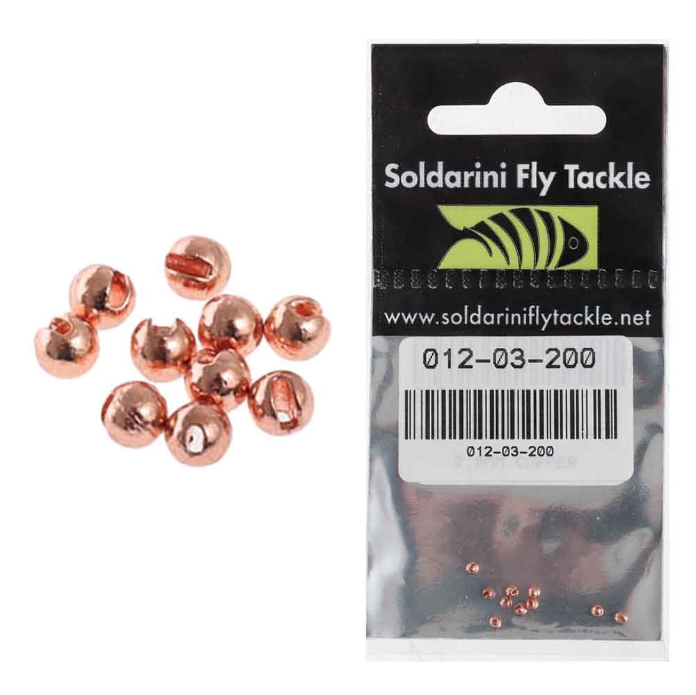 Soldarini Slotted Tungsten Beads 2mm Copper Qty 10