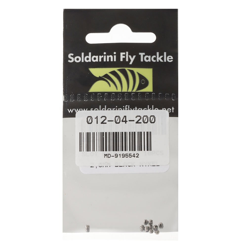 Soldarini Slotted Tungsten Beads 2mm Black Nickel Qty 10
