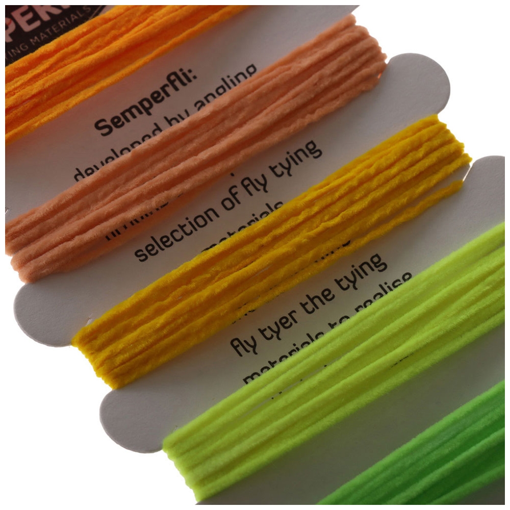 Semperfli Fly Tying Suede Chenille / Worm Alternative Steelhead Multicard
