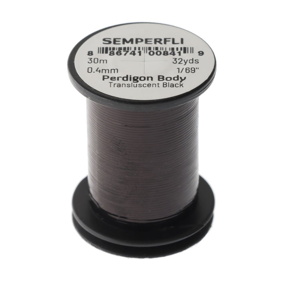 Semperfli Perdigon Body Fly Tying Tinsel 30m Translucent Black