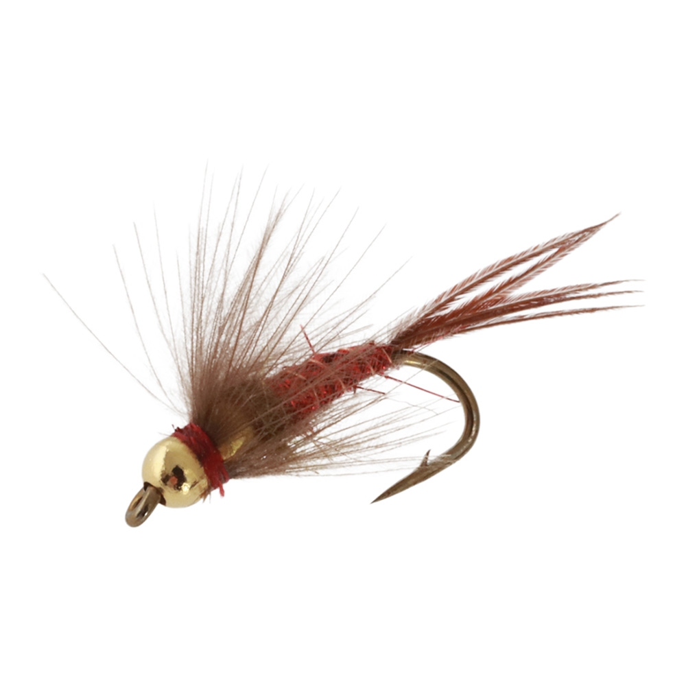 Manic Tackle Project Double Trouble CDC Fire Red Flash Nymph #14