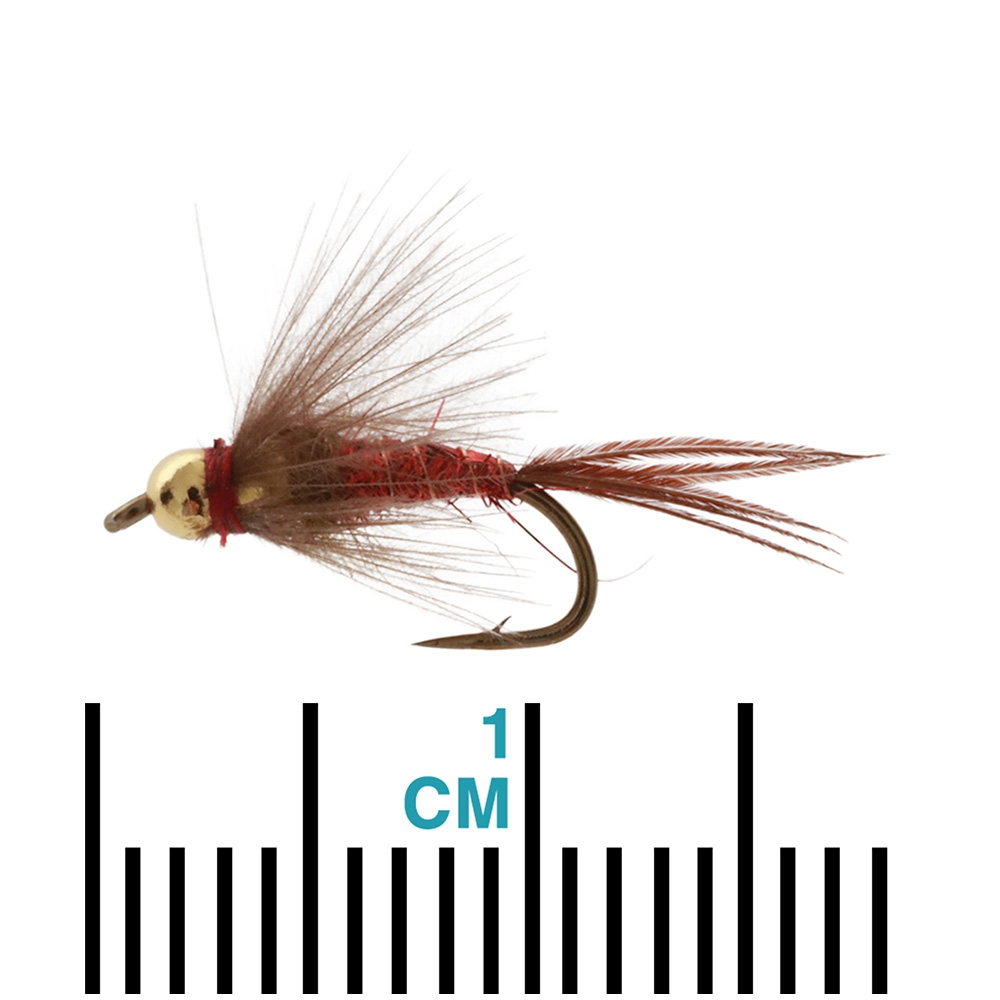 Manic Tackle Project Double Trouble CDC Fire Red Flash Nymph #14