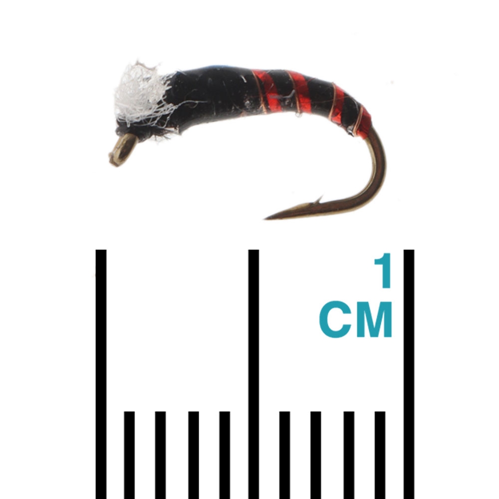 Manic Tackle Project Crystal Chironomid Nymph Red/Black #16 0.8cm