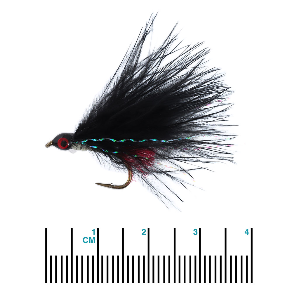 Manic Tackle Project Lumo Black Marabou Streamer #8 3.5cm