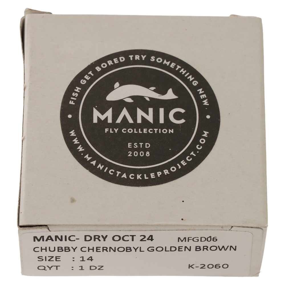 Manic Tackle Project Chubby Chernobyl Dry Fly Golden Brown #14