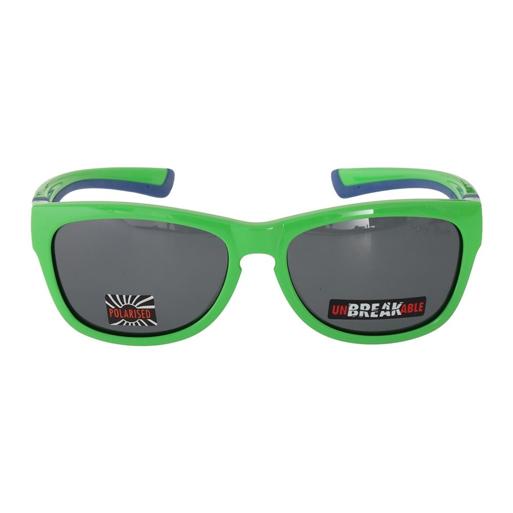 Ugly Fish Junior PK488 Junior Kids Unbreakable Polarised Sunglasses Smoke Lens Green Frame