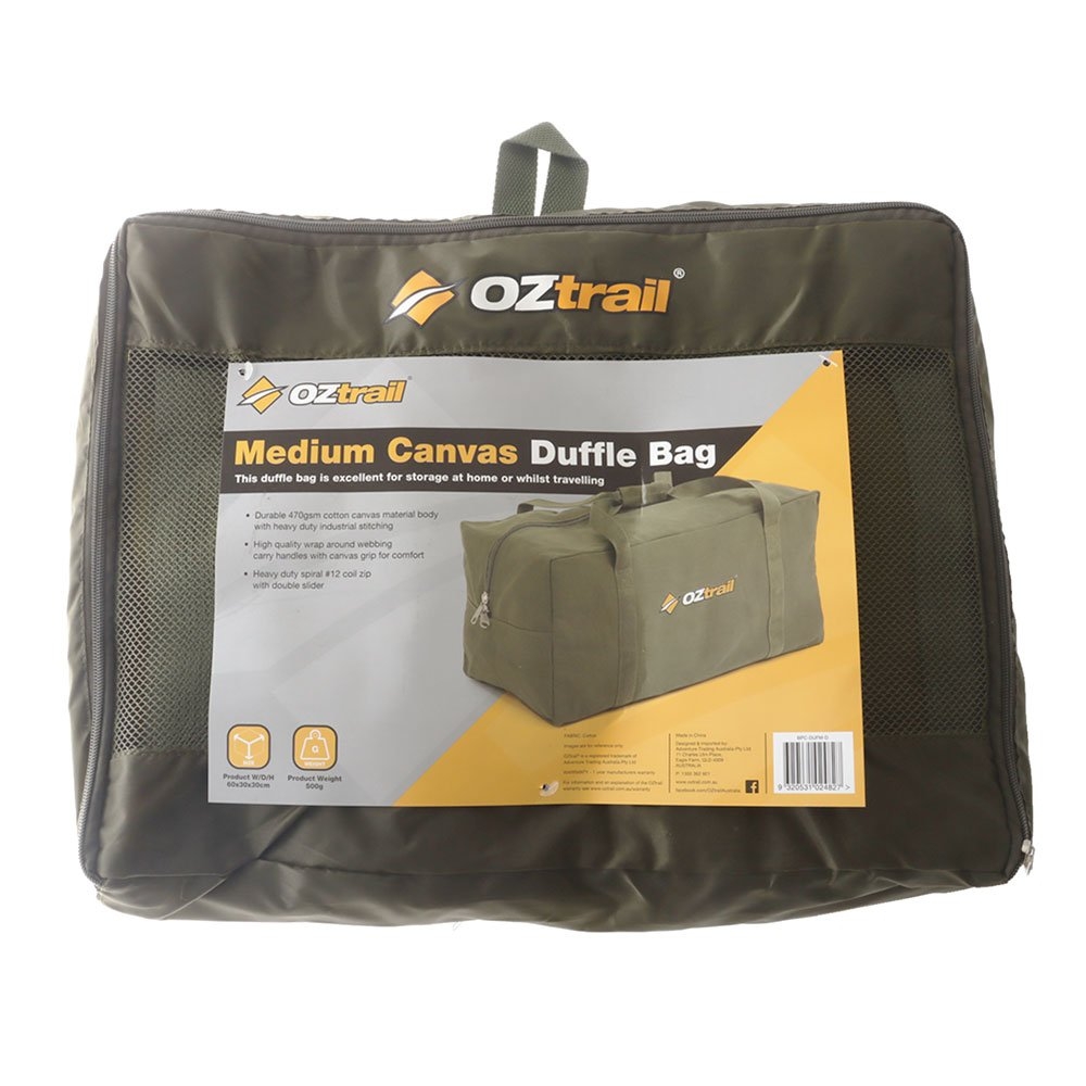 OZtrail Canvas Duffle Bag Medium 50L