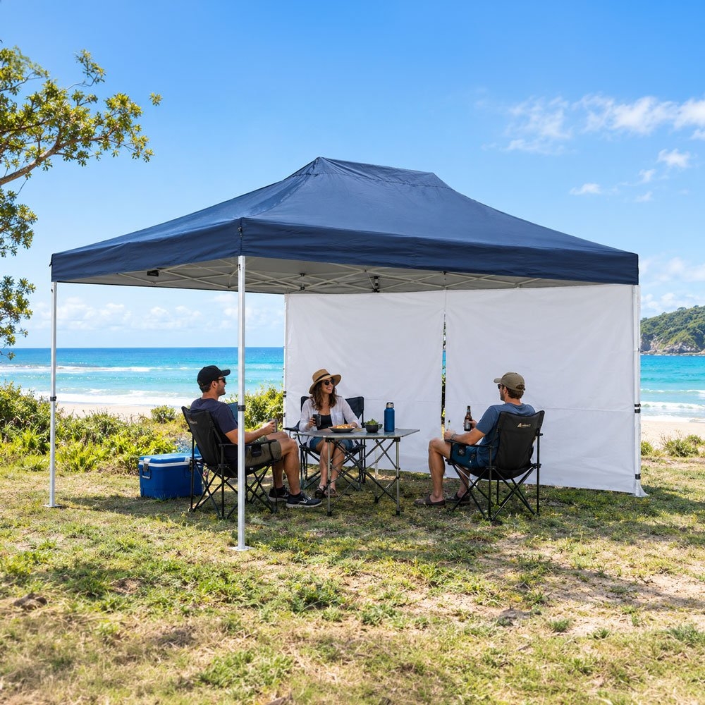 OZtrail Gazebo Solid Wall Kit with Centre Zip 4.5m
