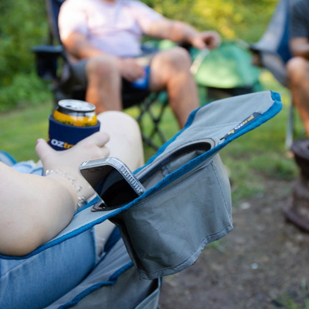 OZtrail Cooler Foldable Camping Arm Chair Blue
