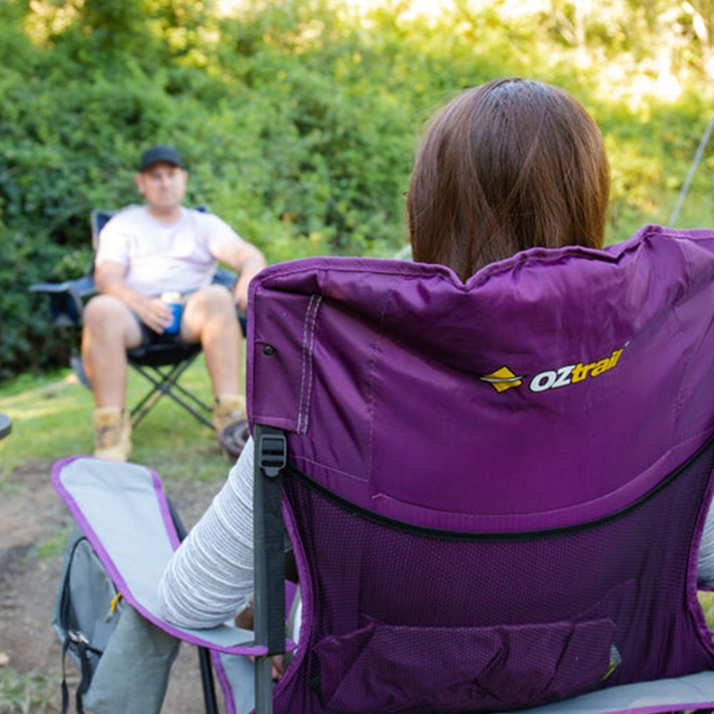 OZtrail Cooler Camping Arm Chair Purple
