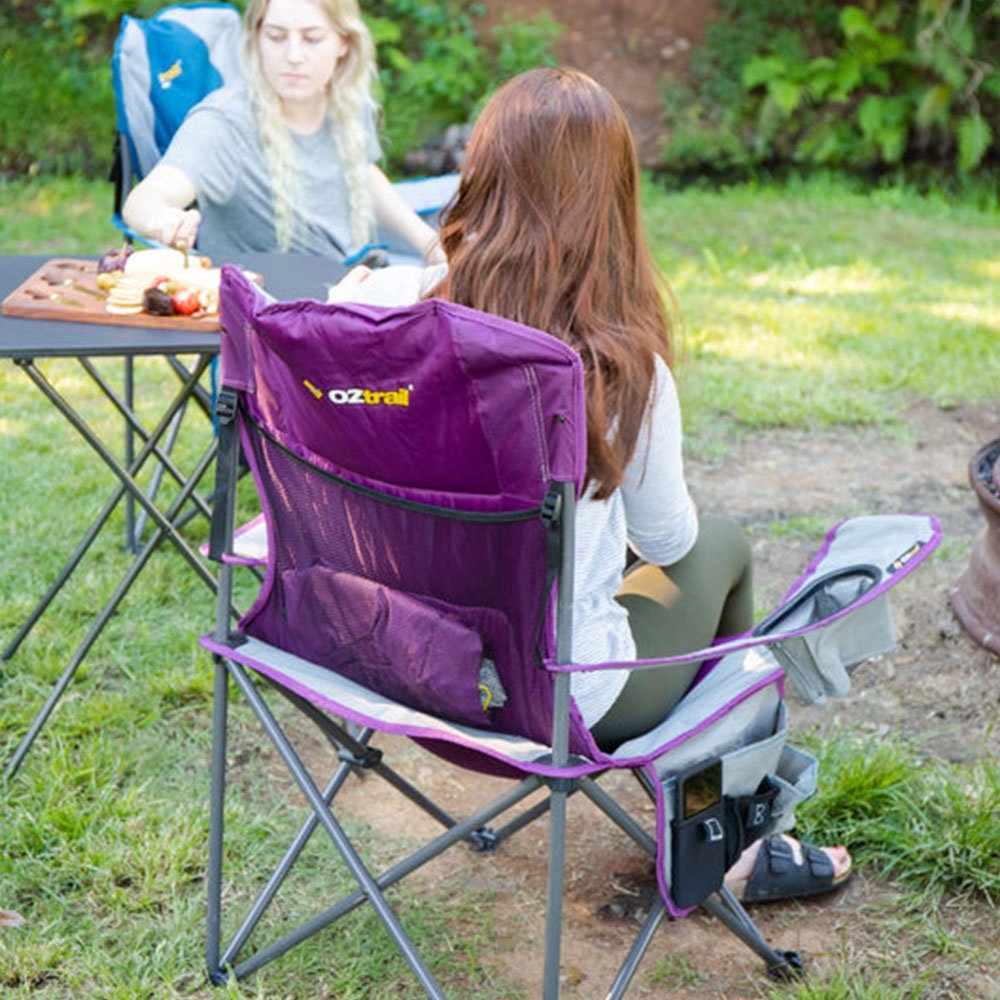 OZtrail Cooler Camping Arm Chair Purple