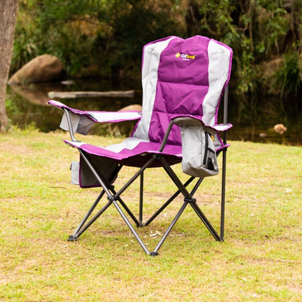 OZtrail Cooler Camping Arm Chair Purple
