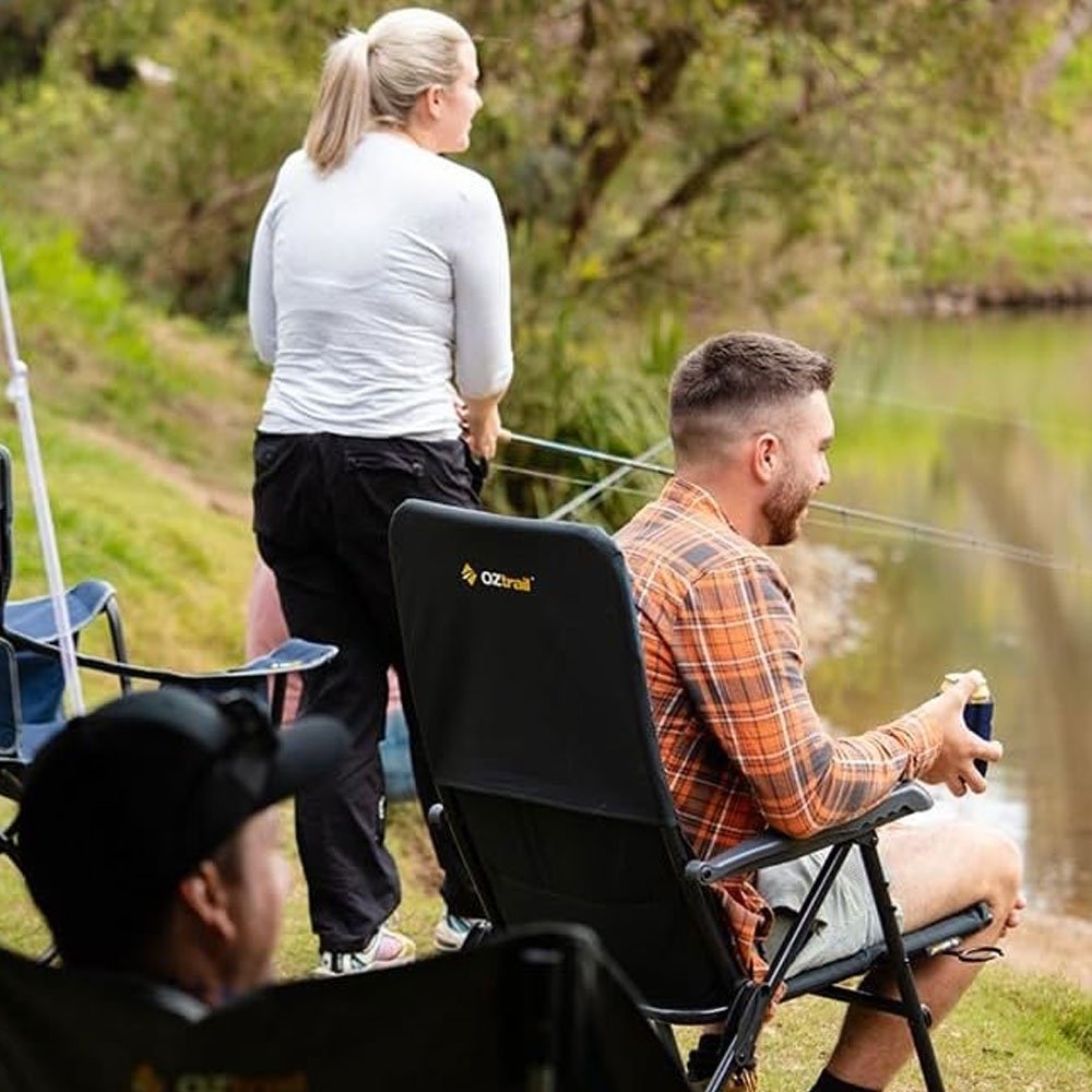 OZtrail Resort 5-Position Camping Arm Chair Navy