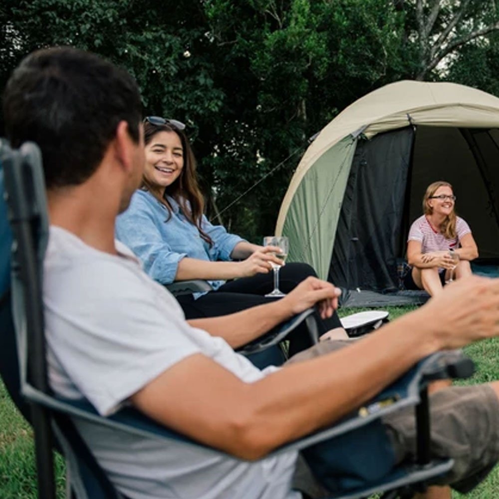 OZtrail Big Boy Foldable Camping Arm Chair Navy Blue