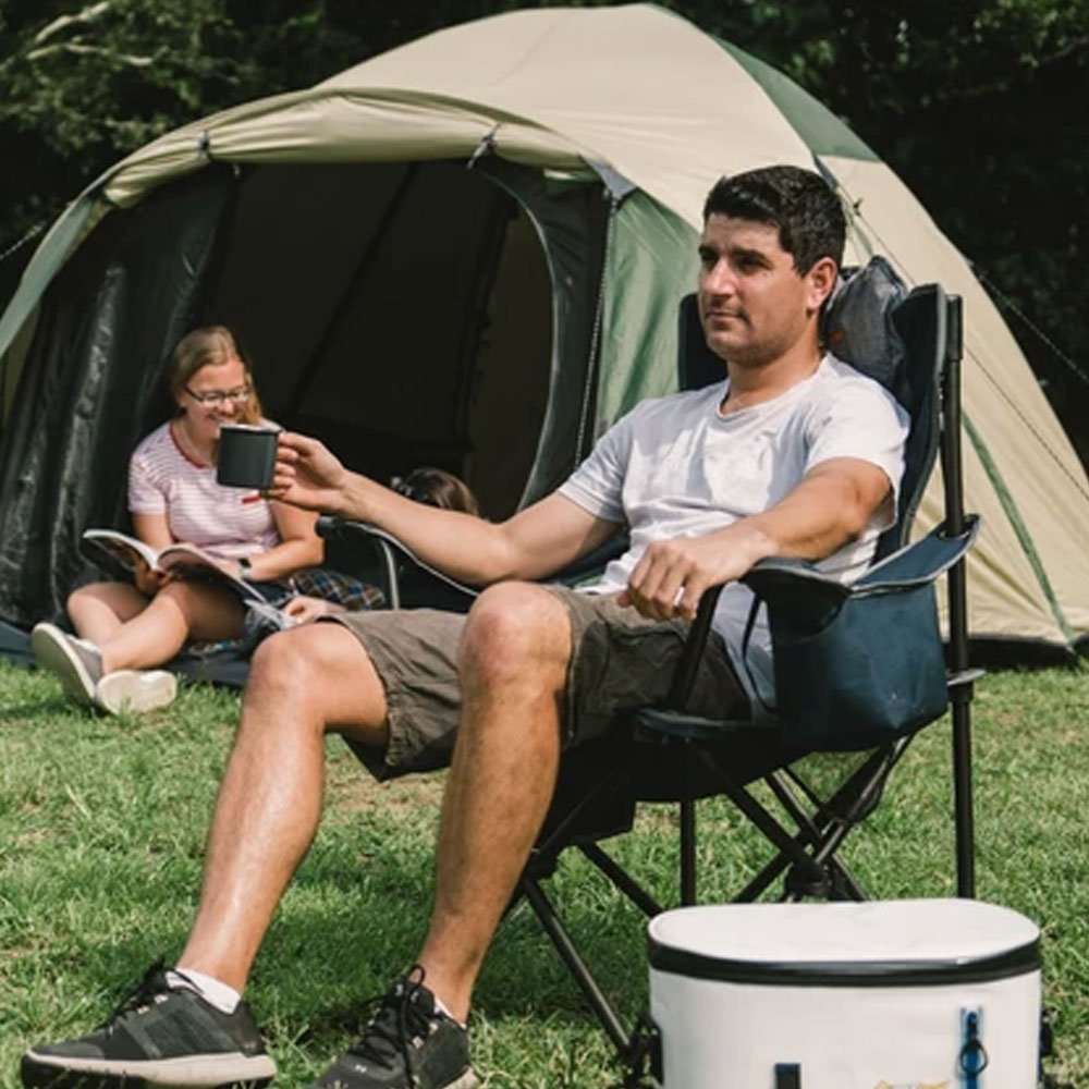 OZtrail Big Boy Foldable Camping Arm Chair Navy Blue