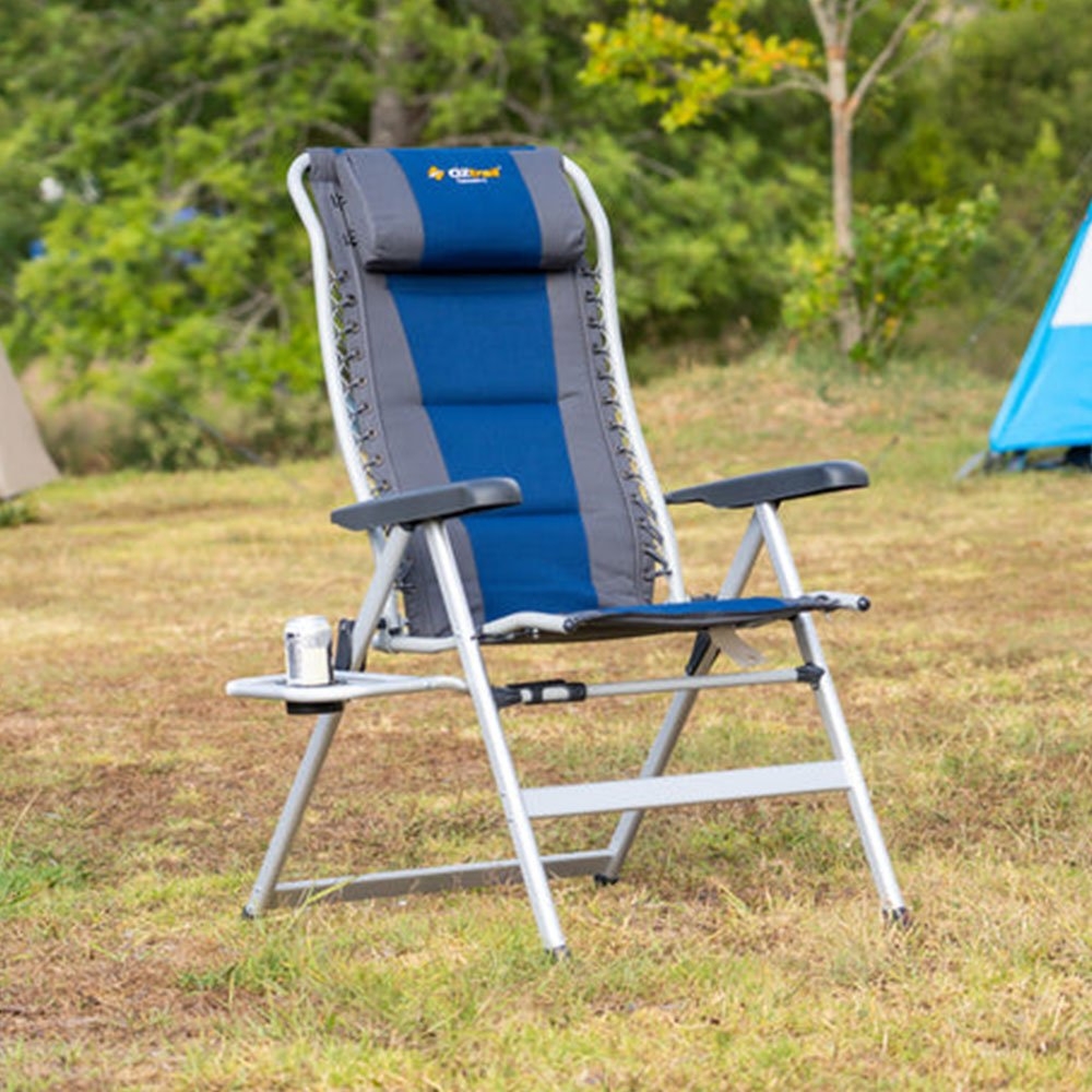 OZtrail Cascade Deluxe 8-Position Recliner Chair with Side Table
