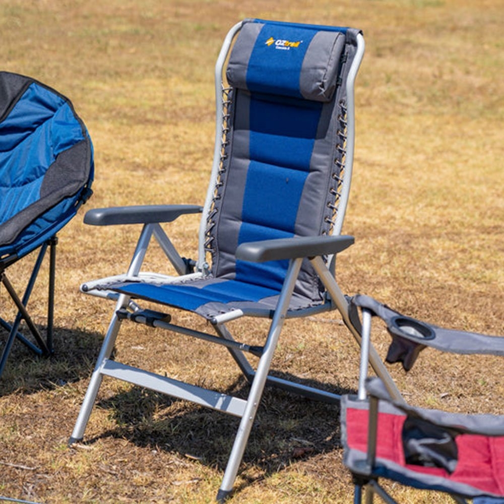 OZtrail Cascade Deluxe 8-Position Recliner Chair with Side Table